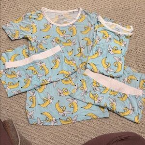 Little Sleepies Banana Print Kids Pajama Set- Lot of 2